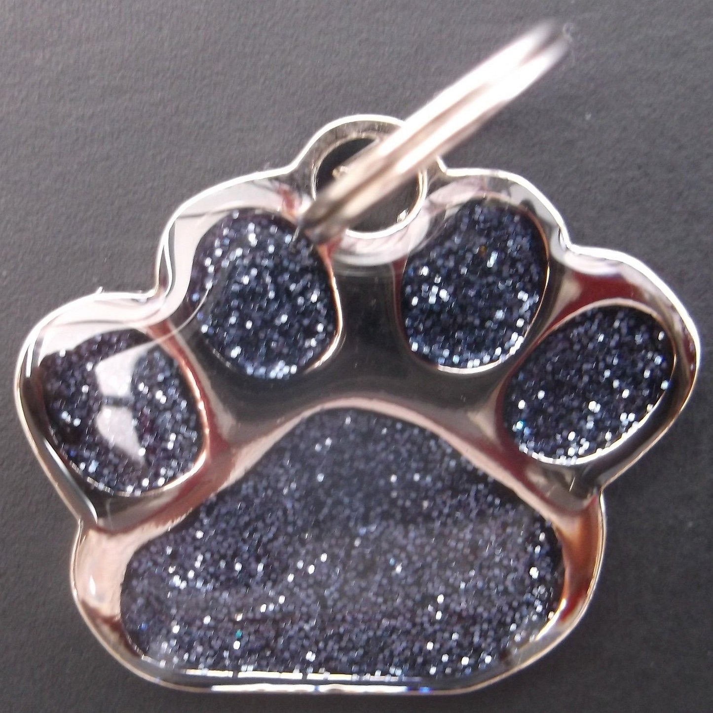 Fanduco Pet Tags Glitter Paw Print Pet ID Tags