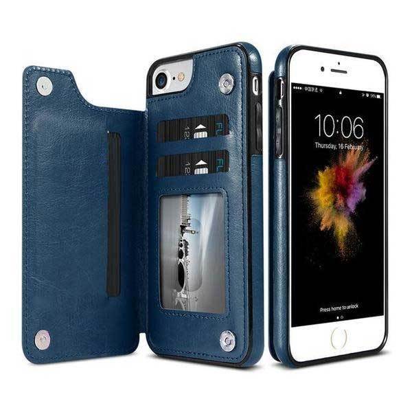 Fanduco Phone Cases Blue / iPhone 6 6S Luxury Leather iPhone Cardholder Wallet Case