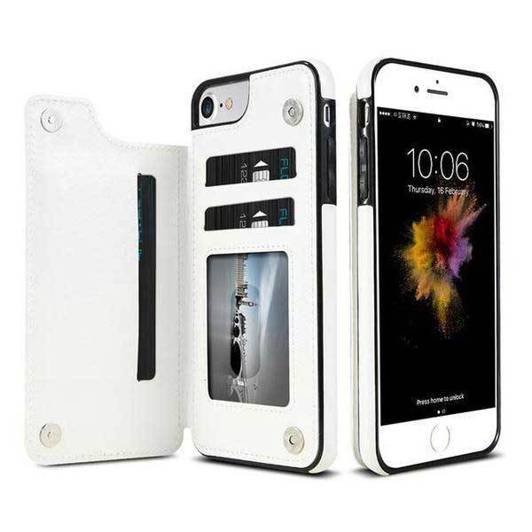 Fanduco Phone Cases White / iPhone 6 6S Luxury Leather iPhone Cardholder Wallet Case