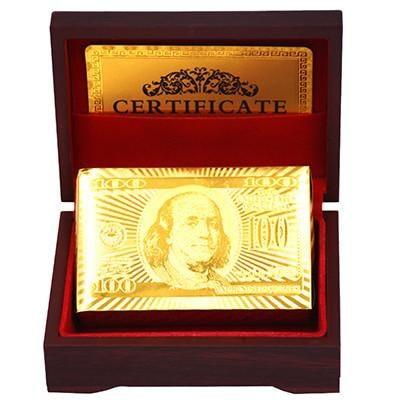 Fanduco Playing Cards Dollar w/ Box 24K Gold Foil Playing Cards