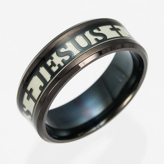 Fanduco Rings 6 / Black Jesus Glow In The Dark Ring