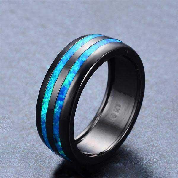 Fanduco Rings Blue Fire Lines Ring