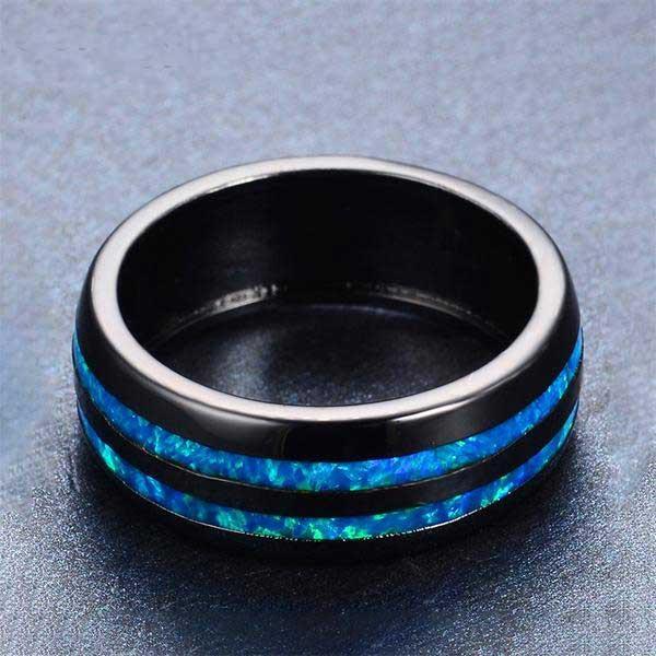 Fanduco Rings Blue Fire Lines Ring