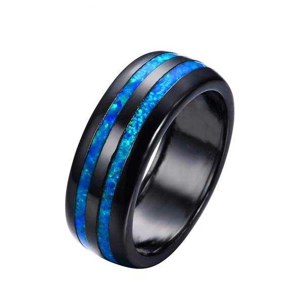 Fanduco Rings Blue Fire Lines Ring