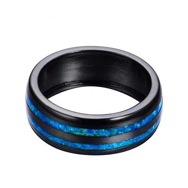 Fanduco Rings Blue Fire Lines Ring