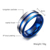 Fanduco Rings Blue Line Tungsten Carbide Ring
