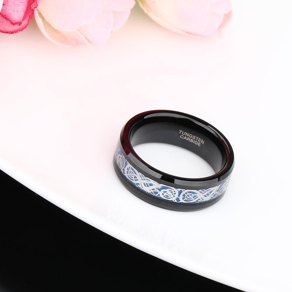 Fanduco Rings Engravable Celtic Dragon Tungsten Carbide Rings