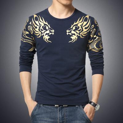 Fanduco T-Shirts Navy Blue / M Double Dragon Long-Sleeve Tee