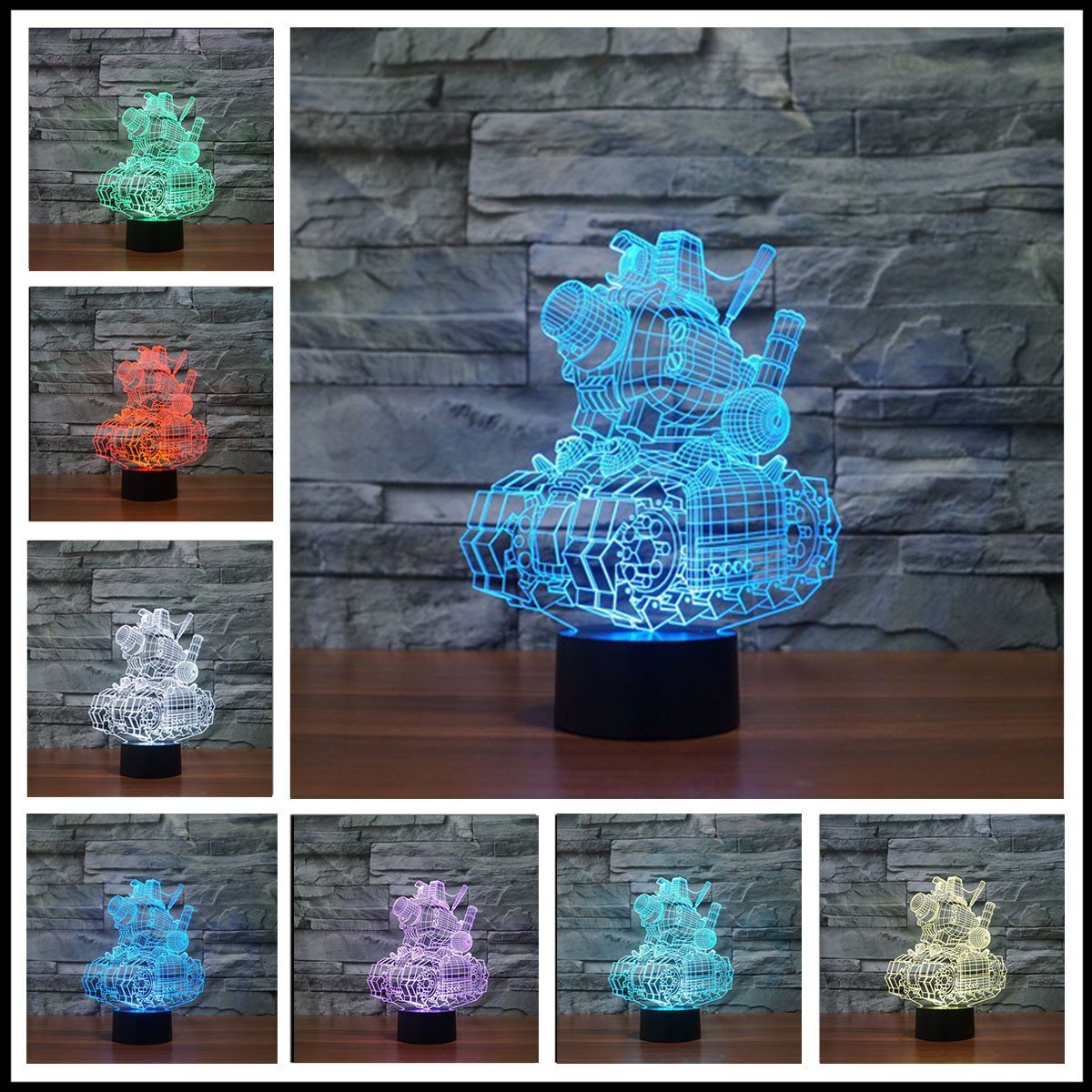 Fanduco Table Lamps Tank Cool AF Robot Hologram Lamps