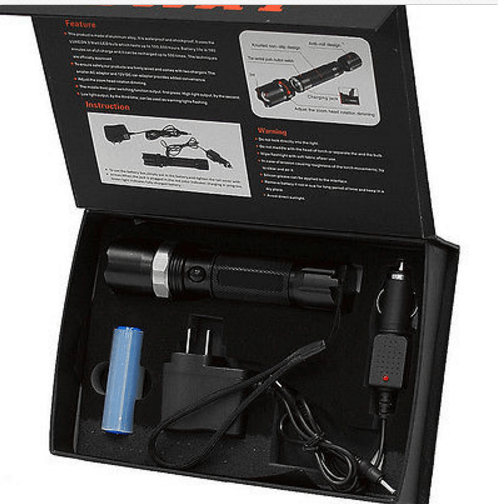 Fanduco Tools Tactical Police Heavy Duty 3W Rechargeable LED Flashlight