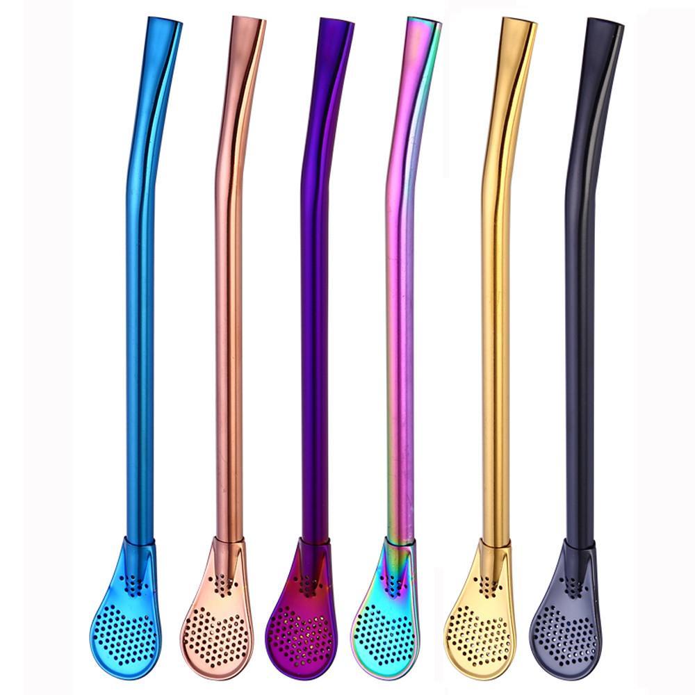 Fanduco Utensils Awesome Rainbow Steel Straw, Teaspoon And Filter Combo (Set of 3)