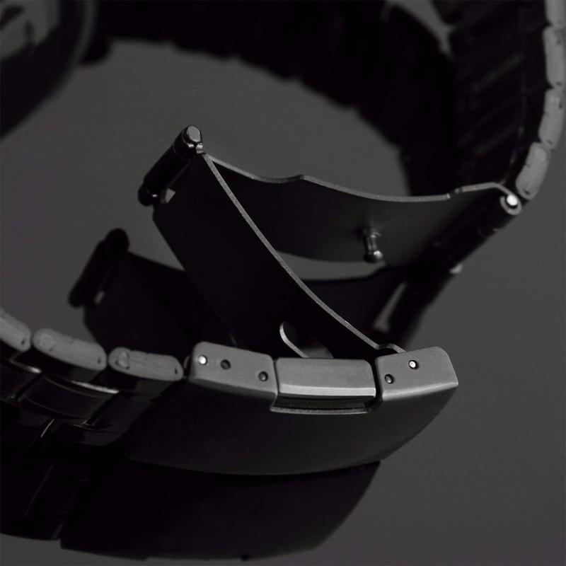 Fanduco Watches Black Stainless Steel Mechanical Skeleton Watch