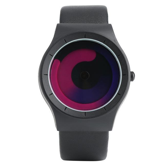 Fanduco Watches Red w/ black Strap / Leather New Wave Watch