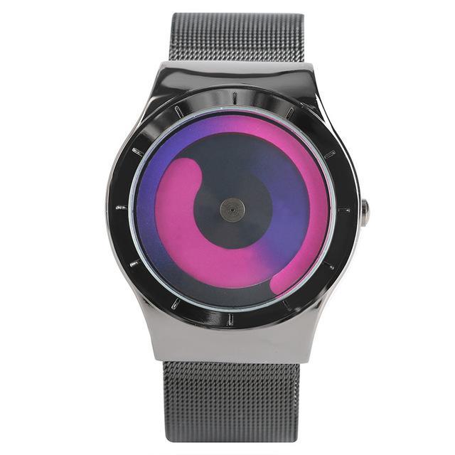 Fanduco Watches Red w/ black Strap / Stainless Steel Mesh New Wave Watch