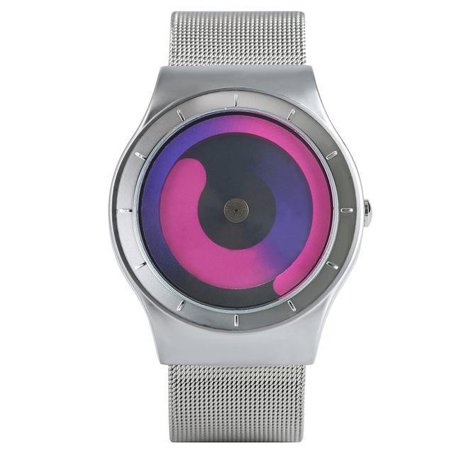 Fanduco Watches Red w/ White Strap / Stainless Steel Mesh New Wave Watch