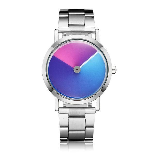 Fanduco Watches Silver Steel Minimalist Swirling Time Watch