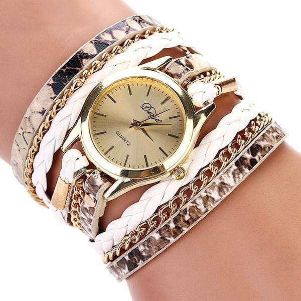 Fanduco Watches White Luxurious Wraparound Quartz Wristwatch