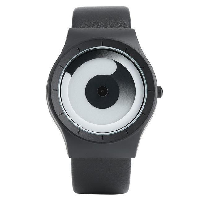 Fanduco Watches White w/ Black Strap / Leather New Wave Watch