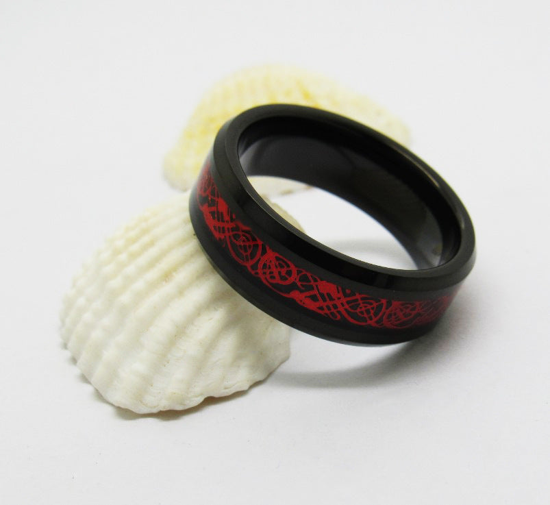 Red Celtic Dragon Rings