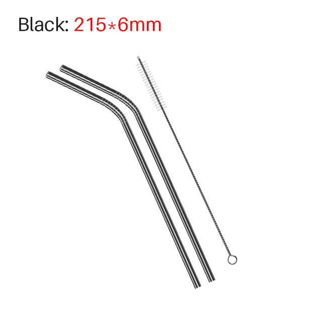 Awesome Reusable Rainbow Stainless Steel Straws (Pack of 4 + Cleaning Brush)