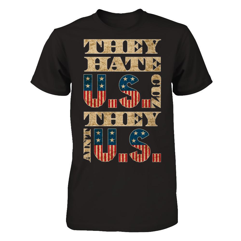 Multiple vendors Apparel Gildan - Short Sleeve Tee / Black / S They Hate Us Cuz They Ain't Us T-shirt