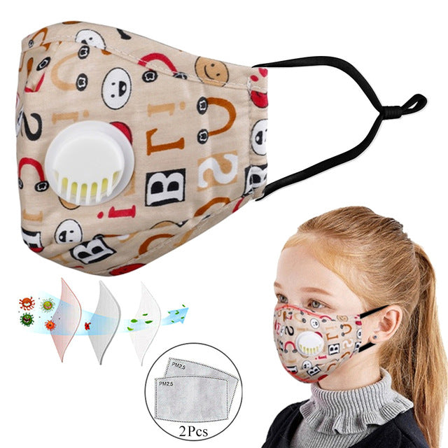 Valved Air Mask With Replaceable PM2.5 Filters For Children
