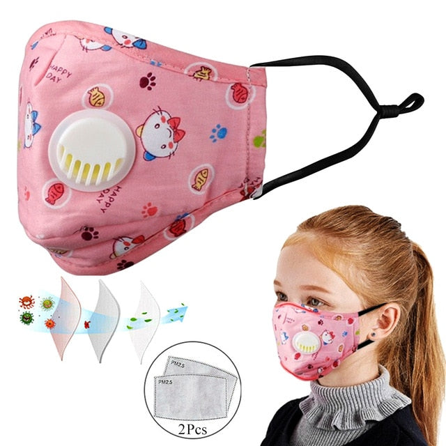 Valved Air Mask With Replaceable PM2.5 Filters For Children