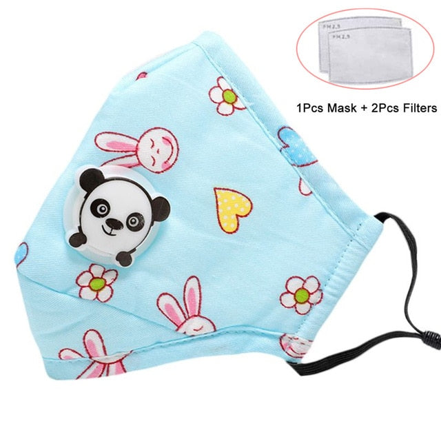 Valved Air Mask With Replaceable PM2.5 Filters For Children