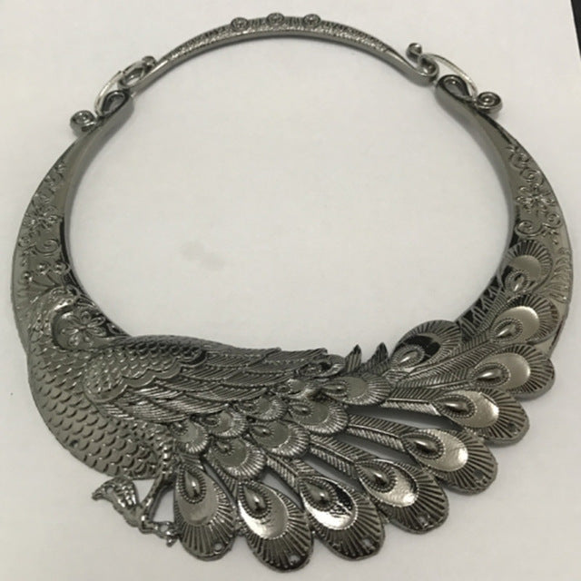 Rainbow Peacock Necklace