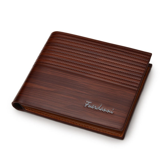 Rich Wood Grain Leather Wallet
