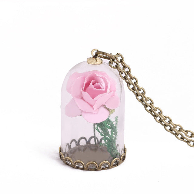 Enchanted Roses Glow In The Dark Necklace