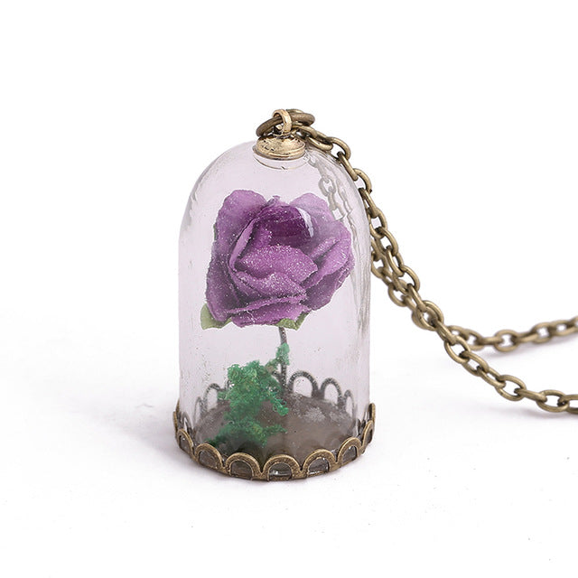 Enchanted Roses Glow In The Dark Necklace