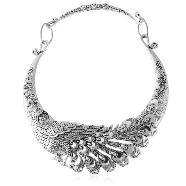 Rainbow Peacock Necklace