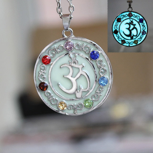Glow In The Dark OM Chakra Necklace