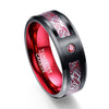 Celtic Dragon Tungsten Carbide Rings With Carbon Fiber Inlay
