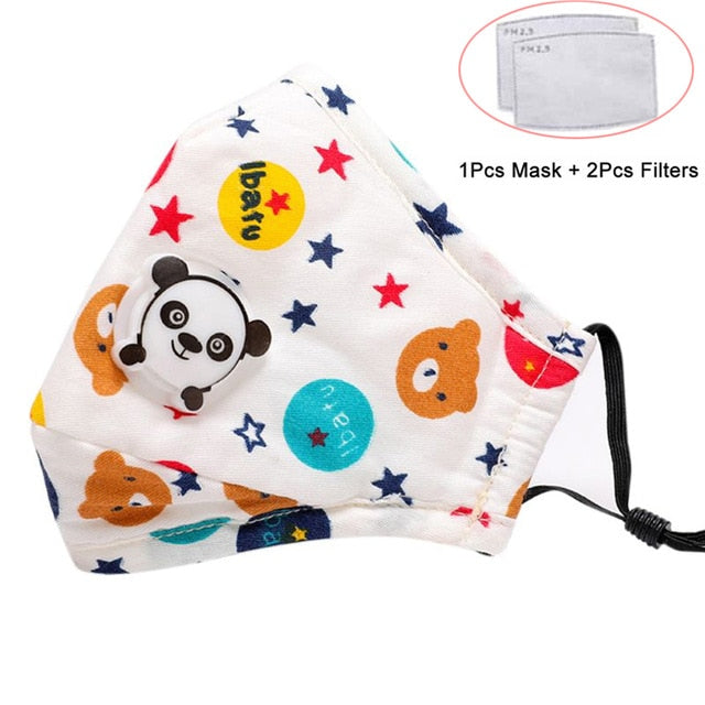 Valved Air Mask With Replaceable PM2.5 Filters For Children