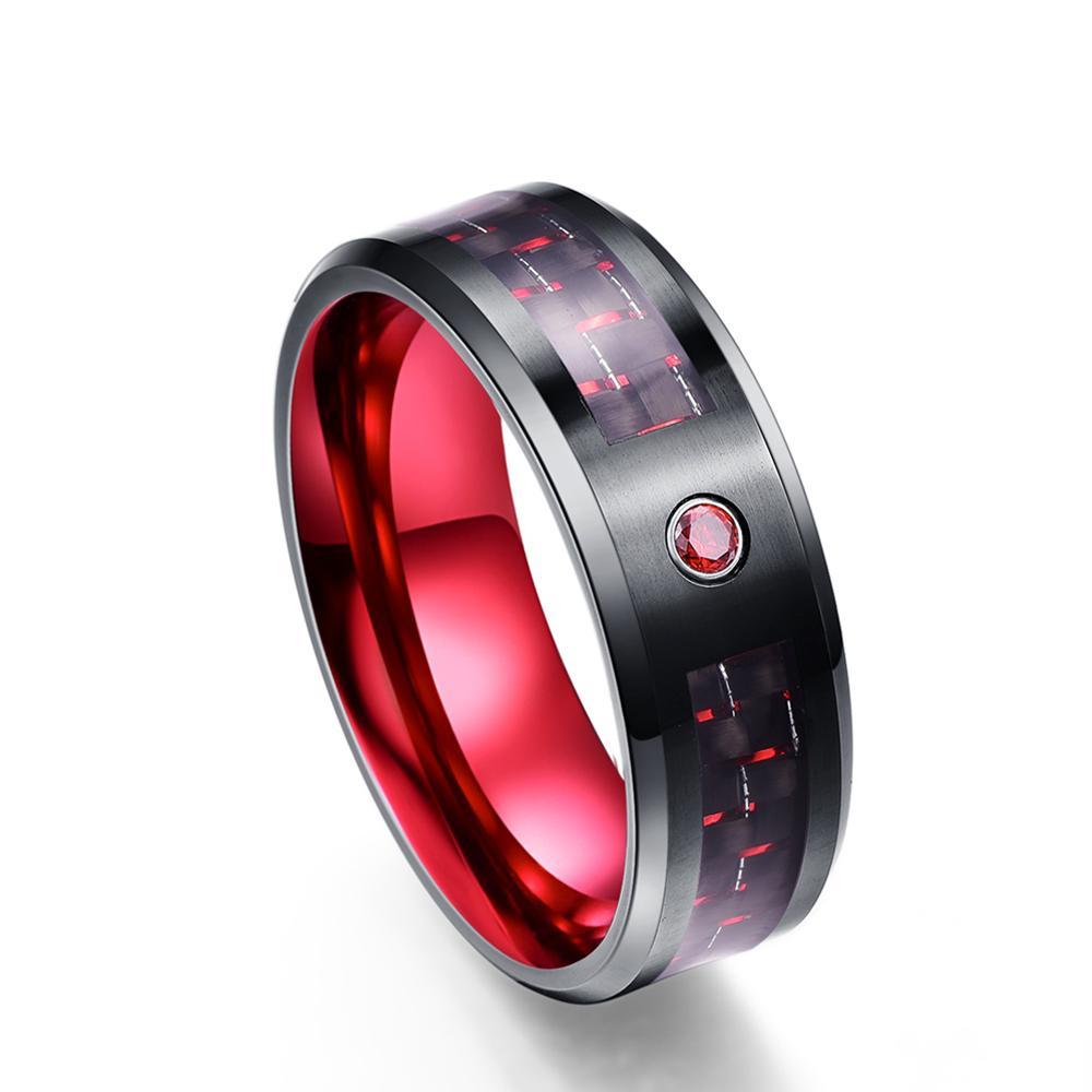 Interlocked Carbon Fiber Tungsten Carbide Rings