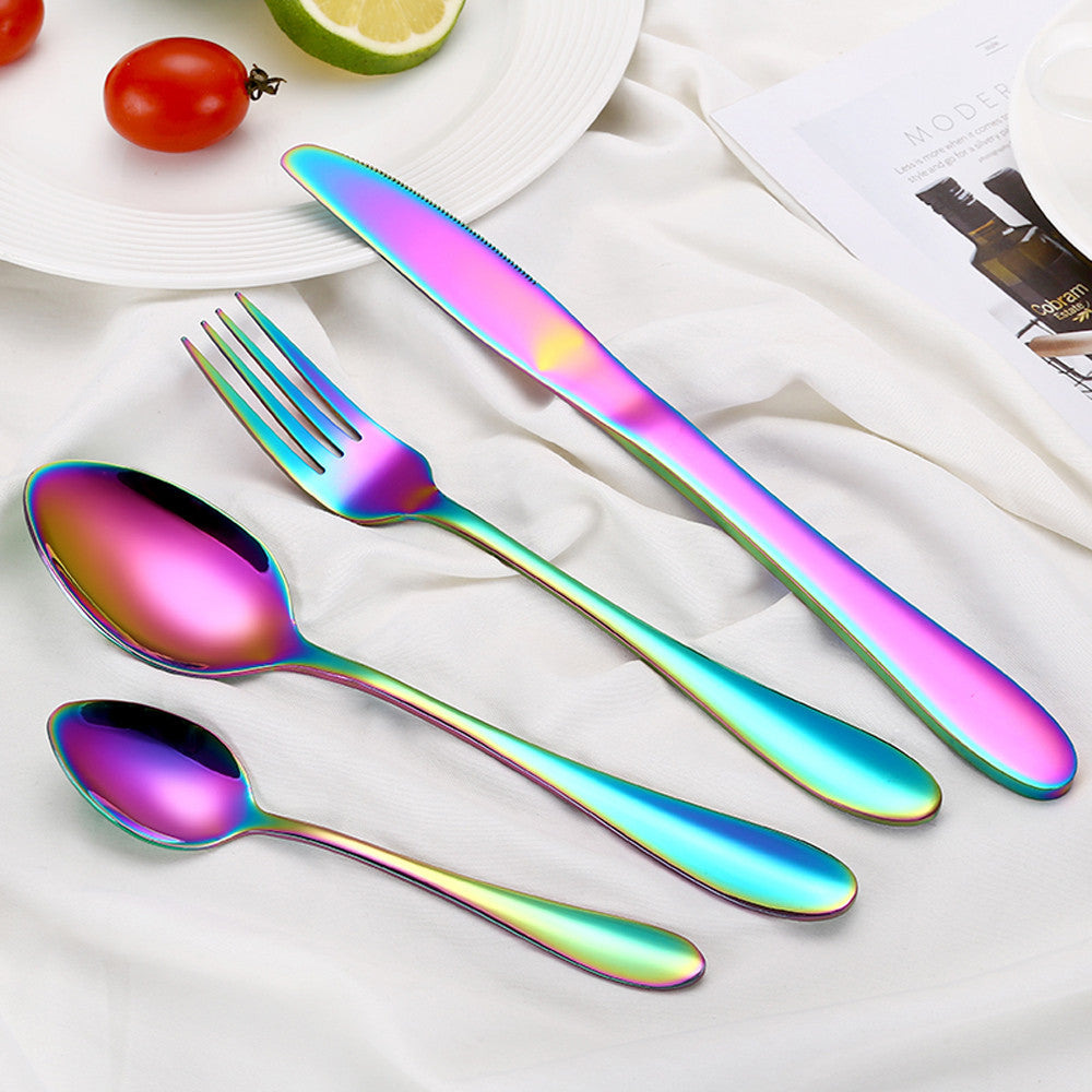 Awesome Rainbow Steel Cutlery Set