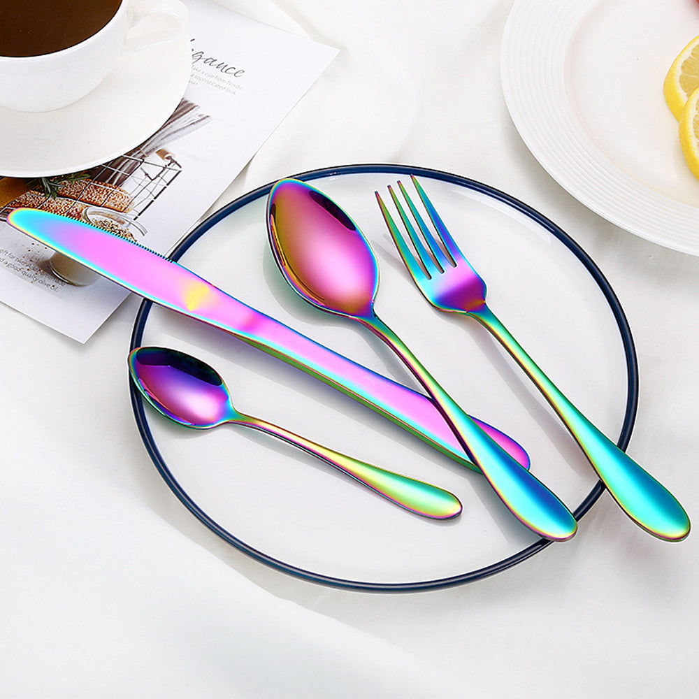 Awesome Rainbow Steel Cutlery Set