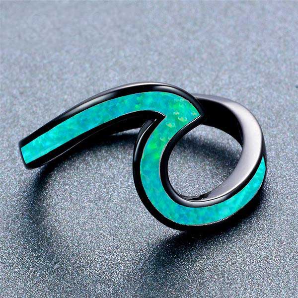 Fire Opal Wave Rings