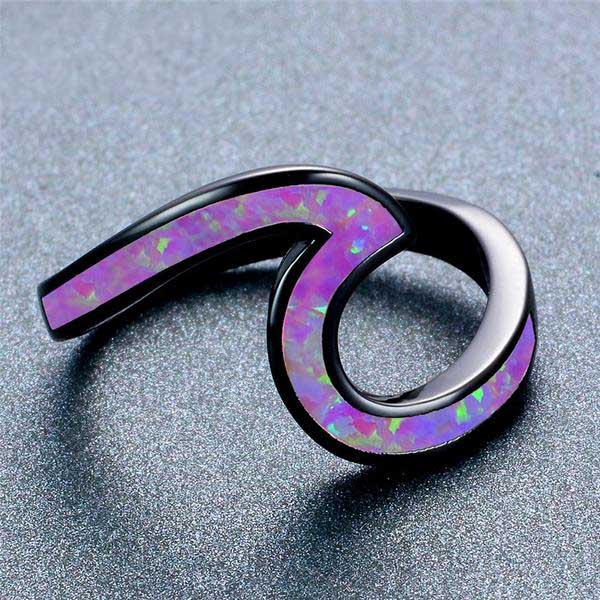 Fire Opal Wave Rings