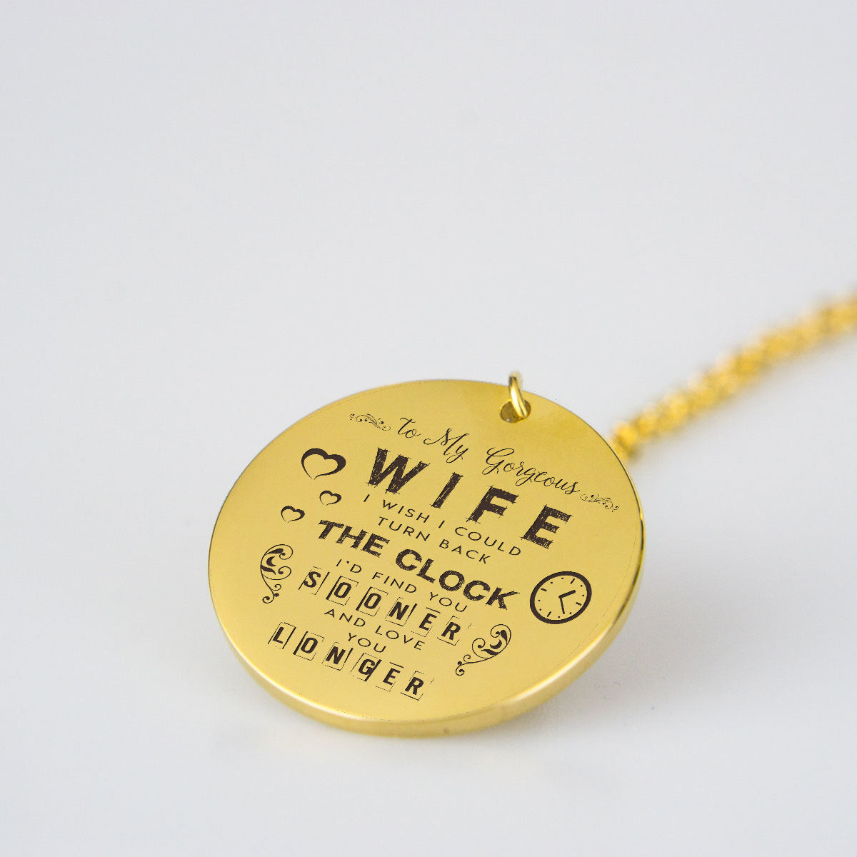 To My Gorgeous Wife 18K Gold-Plated Necklace