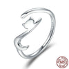 Playful Cat Sterling Silver Ring