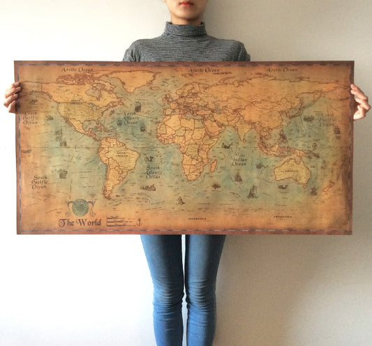 Vintage-Style World Map
