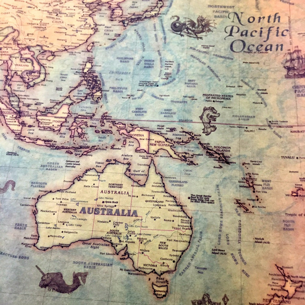 Vintage-Style World Map