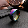 Rainbow Titanium Paw Print Ring