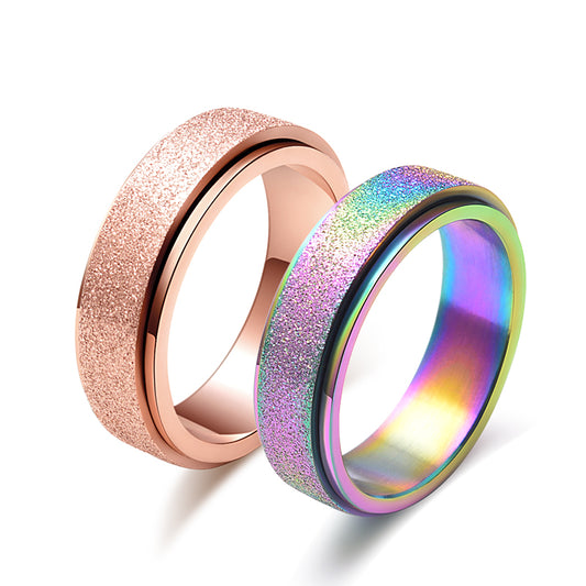 Frosted Rainbow Spinner Rings