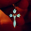 Rose Cross Glow In The Dark Necklace