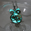 Steampunk Mechanical Owl Glow In The Dark Necklace