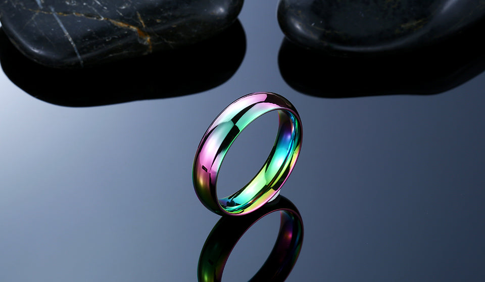 Rainbow on sale titanium ring